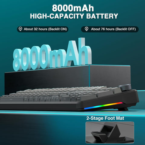 AULA F108 PRO RGB Hot-Swappable Wireless Gaming Keyboard - Caramel Latte Linear Switches, 104 keys