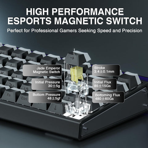 AULA HERO 68 HE RGB Hot-Swappable Wired Gaming Keyboard - Jade King Magnetic Switch, 68 keys