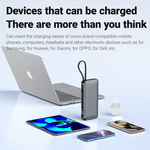 130W Power Bank with Built-in Cable – Fast Charging for Laptops & More