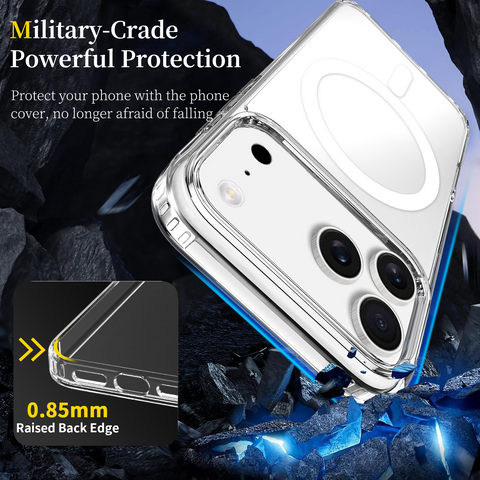 iPhone 17 Pro Max Clear MagSafe Shockproof Case with Airbag Corners