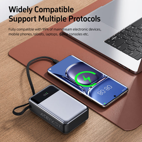 65W Power Bank with Built-in Type-C Cable