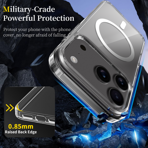 iPhone 17 Pro Clear MagSafe Protective Case with Scratch-Resistant Back