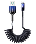 USB-A to Lightning coiled cable for fast charging