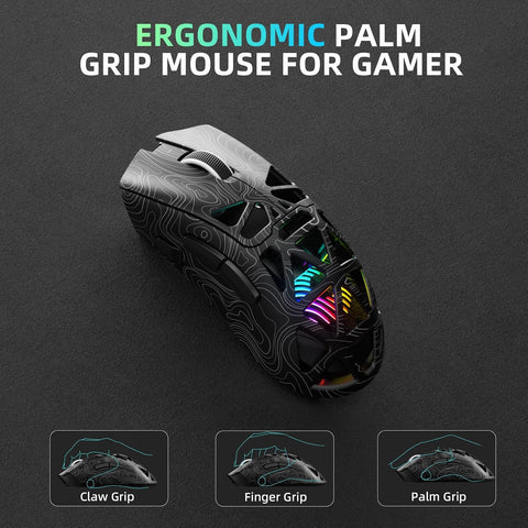 AULA SC620 RGB Tri-Mode Lightweight Wireless Gaming Mouse Black