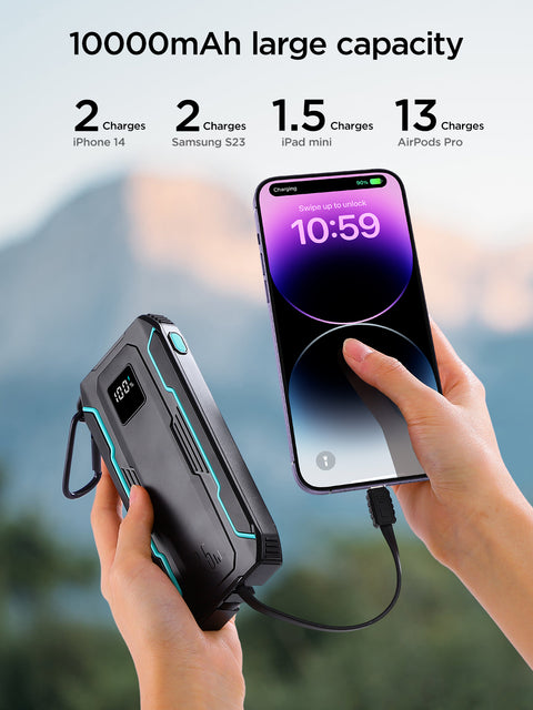 JOYROOM Outdoor Series Power Bank with Built-in Cables 22.5W 10000mAh