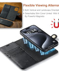 Protective iPhone 15 Plus case with card slots and cash compartment