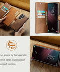 Protective wallet case for Samsung S22 Ultra with leather finish