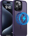 Magsafe Compatible Case for iPhone 15 Pro Max - Matte Texture - Purple