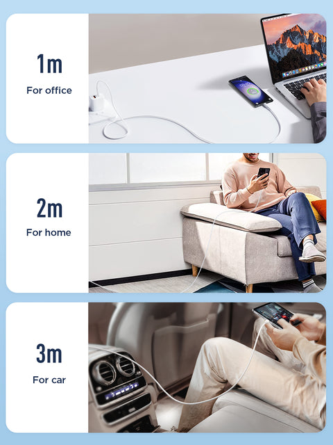 3A USB-A to USB-C Fast Charging Data Cable 1M/3M