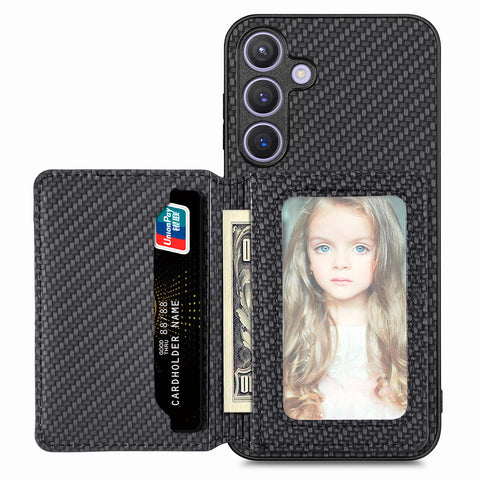 Samsung Galaxy S24 Plus Phone Case with RFID Blocking Magnetic Card Holder