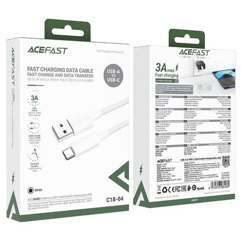 ACEFAST USB-A to USB-C Braid Charging Data Cable - C18-04