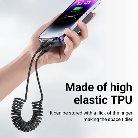 USB-A to Type-C Coiled Cable 1.2M