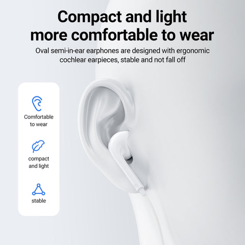 USB-C Half In-ear Wired Earphones with Mic