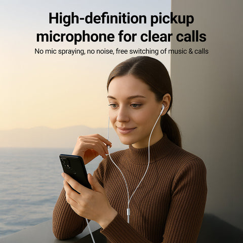 USB-C Half In-ear Wired Earphones with Mic