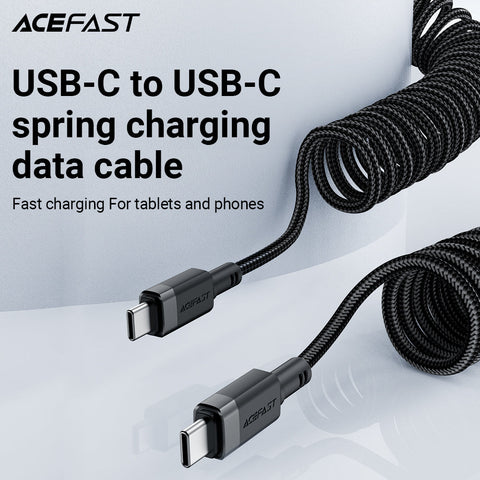 USB-C to USB-C Coiled Cable 1.2M