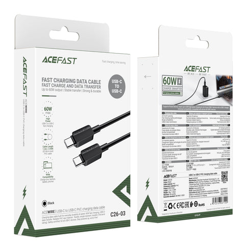 ACEFAST USB-C to USB-C PVC Charging Data Cable - C26-03