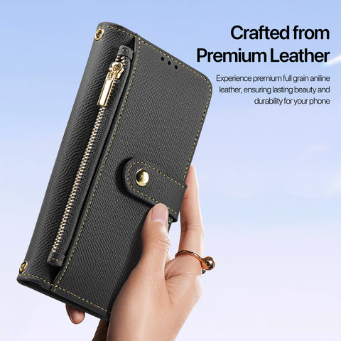 iPhone 17 Pro PU Leather Phone Wallet with Lanyard & Card Holder