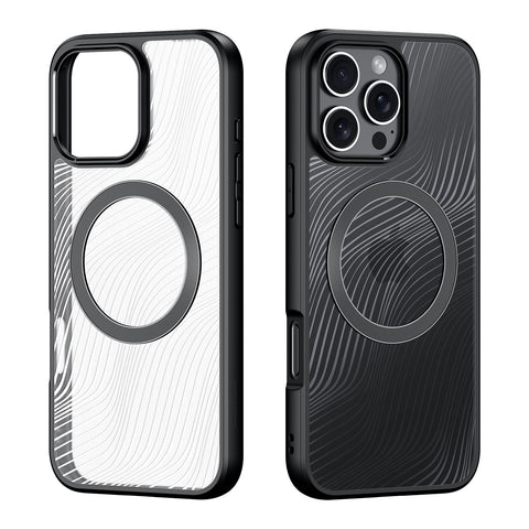 Sleek iPhone 16 Pro case with hard PC back and soft TPU edges