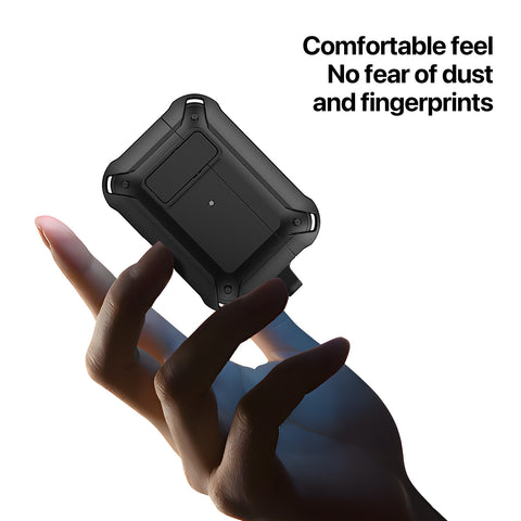 AirPods Pro 2 cover in black, includes ring for easy carrying