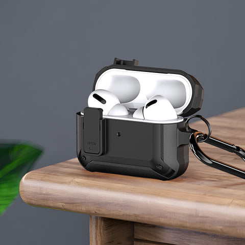 Black case for AirPods 1/2 with wireless charging capability