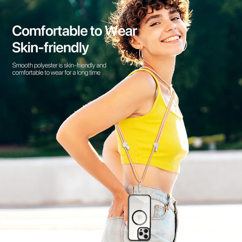 Adjustable Cross-Body Phone Strap - Amber Color