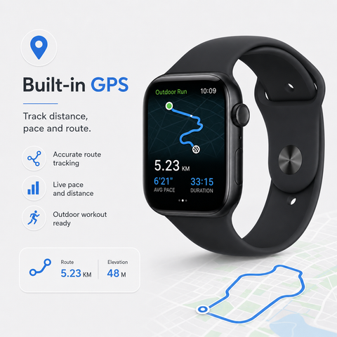 Apple Watch Series 11 42mm - Jet Black Aluminium Case GPS Sport Band (S/M)