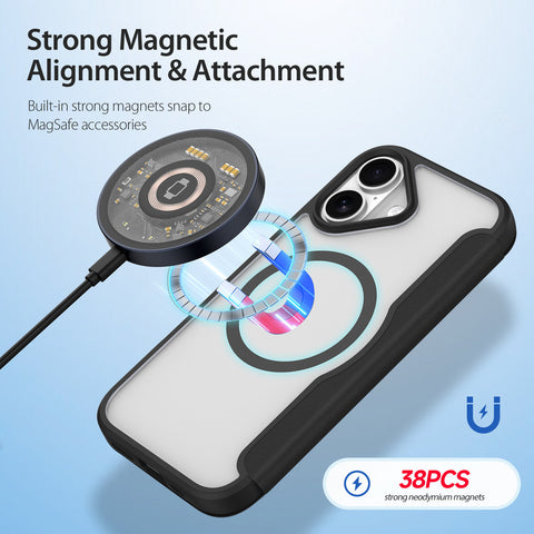 iPhone 17 Black PU Leather Wallet Case with MagSafe & TPU Frame