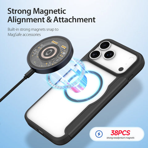 iPhone 17 Pro Max Black PU Leather Wallet Case with MagSafe & Card Holder