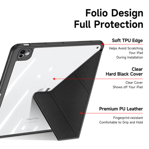 Detachable Folio Case for iPad Pro 13-inch (M4) 2024 - Black