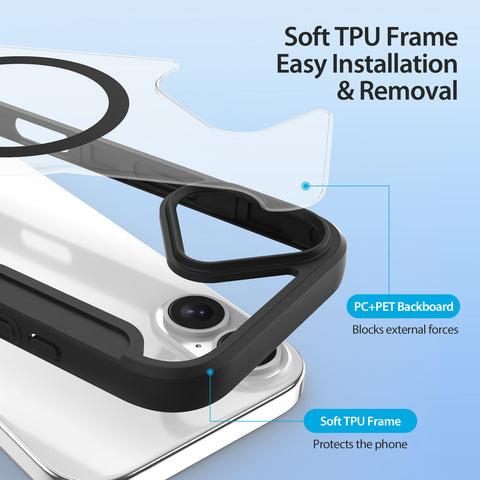 iPhone 17 Black PU Leather Wallet Case with MagSafe & TPU Frame