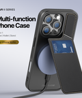 iPhone 16 Pro case with dual card slots and anti-theft protection.