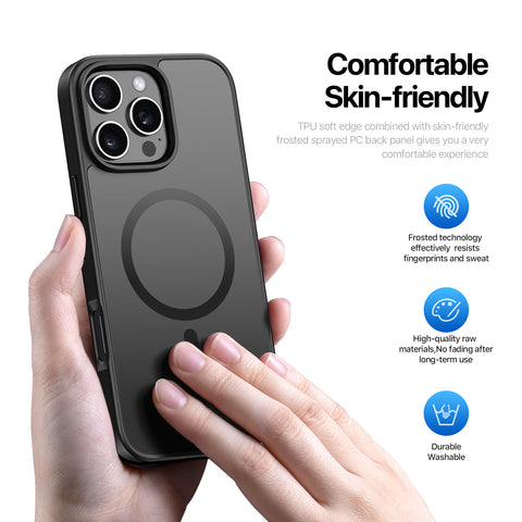 iPhone 17 Pro Frosted MagSafe Protective Case with Anti-Drop Corners
