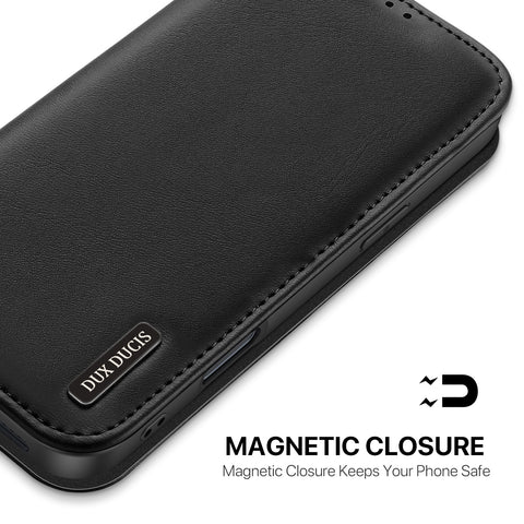 iPhone 17 Pro PU Leather Flip Wallet with RFID Protection & Magnetic Closure