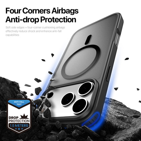iPhone 17 Pro Frosted MagSafe Protective Case with Anti-Drop Corners