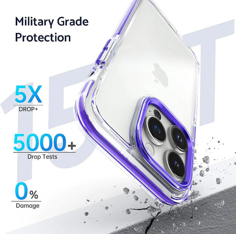 Clear Shock-proof Case for iPhone 15 Pro Max - Military Grade protection