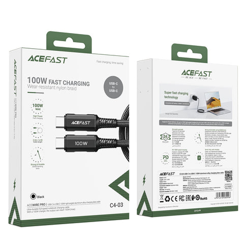 USB-C to USB-C 100W Aluminum Alloy Charging Data Cable 2M -  ACEFAST