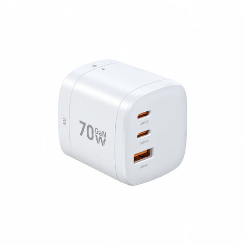 CHOETECH 70W GaN Universal Travel Adapter – 3-Port Fast Charger
