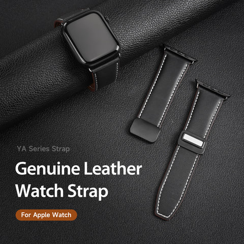 Classic Leather Apple Watch Band – Black