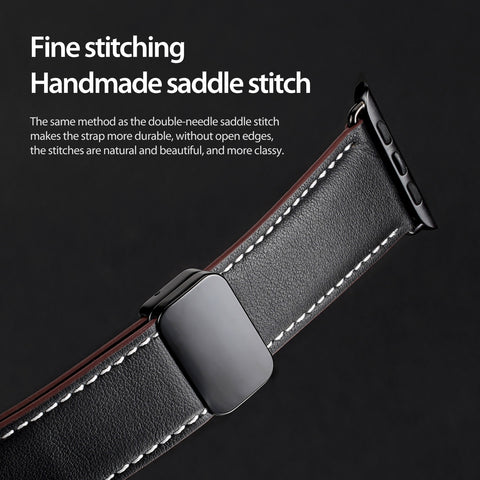 Classic Leather Apple Watch Band – Black