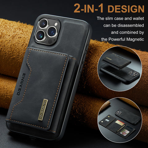 iPhone 15 Pro Max Case 2-in-1 Detachable Magnetic Wallet Case
