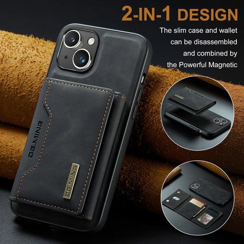 iPhone 15 Case 2-in-1 Detachable Magnetic Wallet Case