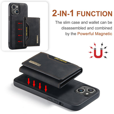 iPhone 15 Case 2-in-1 Detachable Magnetic Wallet Case