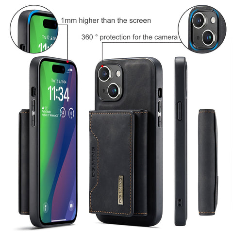 iPhone 15 Case 2-in-1 Detachable Magnetic Wallet Case