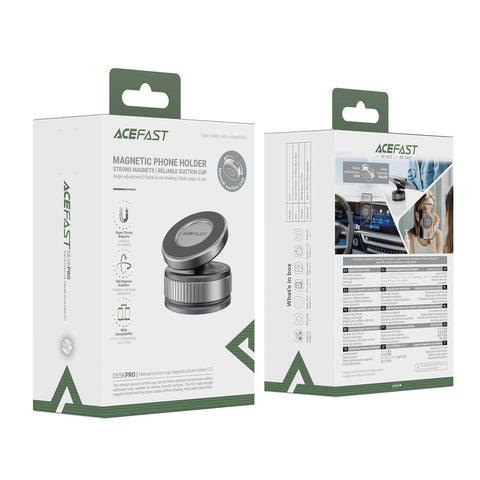 Magnetic Dashboard Phone Holder, Manual Lock, Suction Cup Base - ACEFAST