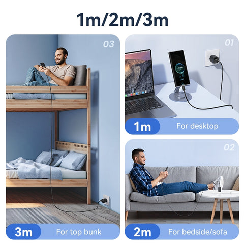USB-A to Micro-USB 3A Fast Charging Data Cable 3M - USAM