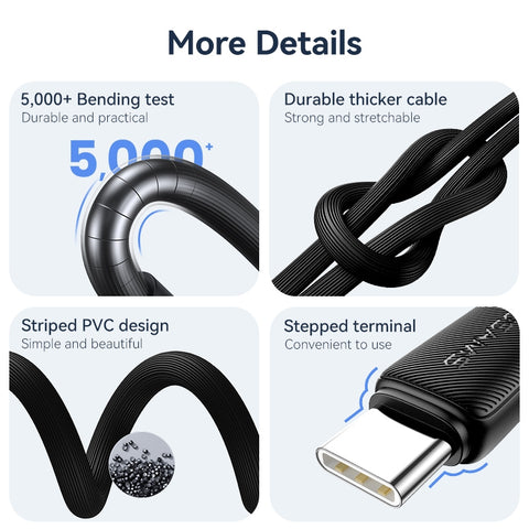 USB-A to Micro-USB 3A Fast Charging Data Cable 3M - USAM