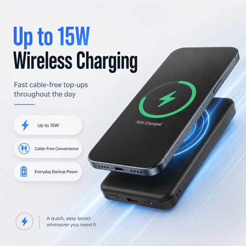 5000mAh Magnetic Wireless Power Bank, Ultra-Slim Portable Charger for Everyday Travel