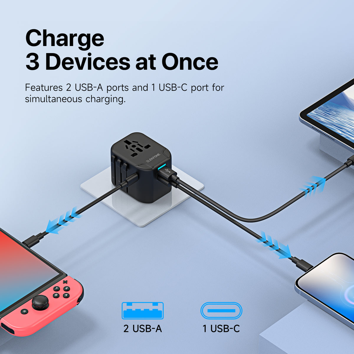 Universal Travel Power Adaptor 12W Dual USB Ports – Easy Gadgets