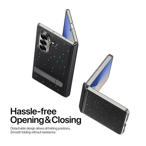 Samsung Galaxy Z Fold7 PU Leather Kickstand Case with Hinge Protection