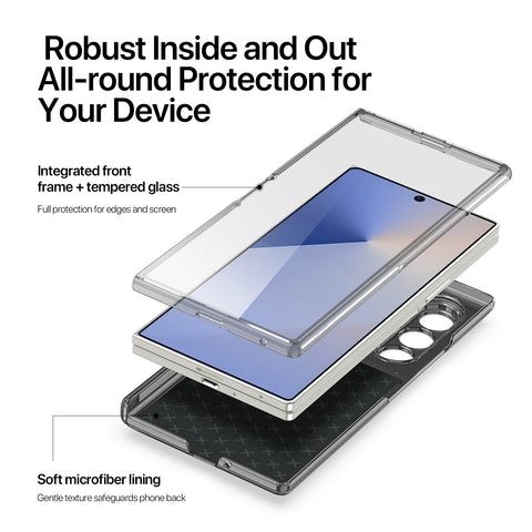 Samsung Galaxy Z Fold7 PU Leather Kickstand Case with Hinge Protection